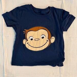 Kids Navy Blue Monkey Graphic T-Shirt